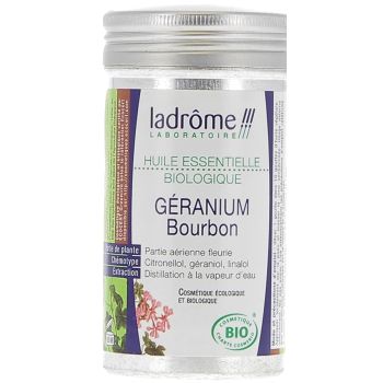Huile essentielle g&eacute;ranium bourbon Bio Ladr&ocirc;me - Flacon de 10 ml