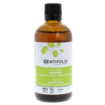Huile v&eacute;g&eacute;tale vierge de Neem bio Centifolia - flacon de 100ml