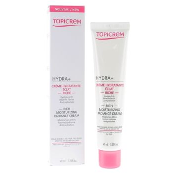 Hydra + cr&egrave;me hydratante &eacute;clat riche Topicrem - tube de 40ml