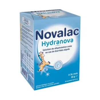 Hydranova solution de r&eacute;hydratation orale 0-36 mois Novalac - bo&icirc;te de 10 sachets