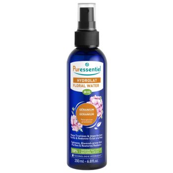 Hydrolat eau florale g&eacute;ranium bio Puressentiel - spray de 200 ml