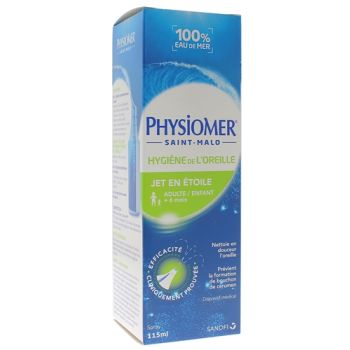 Hygi&egrave;ne de l'oreille jet en &eacute;toile Physiomer - flacon de 115 ml