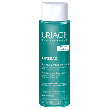 Hys&eacute;ac tonique peeling purifiant peaux grasses &agrave; tendance acn&eacute;ique Uriage - flacon de 250 ml