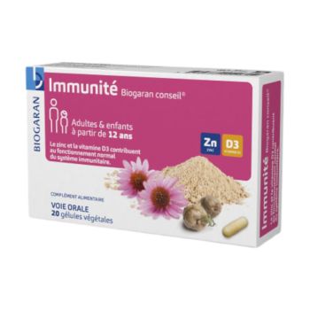 Immunit&eacute; Biogaran - bo&icirc;te de 20 g&eacute;lules v&eacute;g&eacute;tales