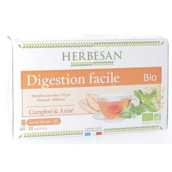 Infusion Bio digestion facile saveur menthe Herbesan - bo&icirc;te de 20 sachets