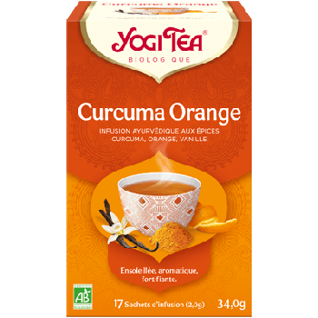 Infusion ayurv&eacute;dique Curcuma Orange Yogi Tea - boite de 17 sachets