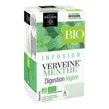 Infusion menthe verveine BIO digestion l&eacute;g&egrave;re Dayang - bo&icirc;te de 20 sachets