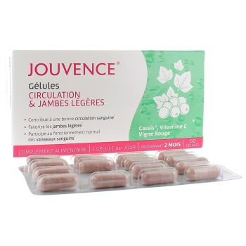 Circulation & jambes l&eacute;g&egrave;res Jouvence  - bo&icirc;te de 60 g&eacute;lules