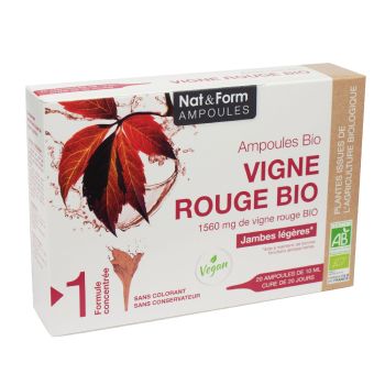 Jambes l&eacute;g&egrave;res vigne rouge Bio Nat&Form - boite de 20 ampoules