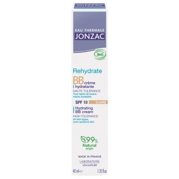 Rehydrate BB cr&egrave;me hydratante bio SPF 10 teinte claire Jonzac - tube de 40ml