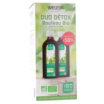 Jus de bouleau bio d&eacute;tox Weleda - lot de 2 flacons de 250 ml