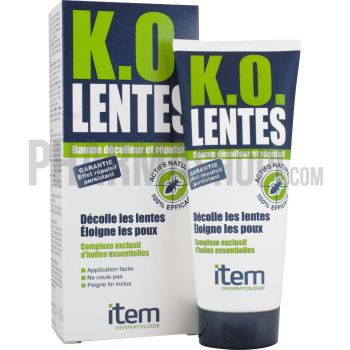 K.O. lentes baume d&eacute;colleur et r&eacute;pulsif poux - tube 100 ml