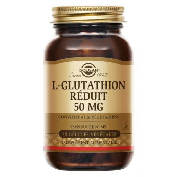 L-Glutathion 50 mg Solgar - pot de 30 g&eacute;lules v&eacute;g&eacute;tales