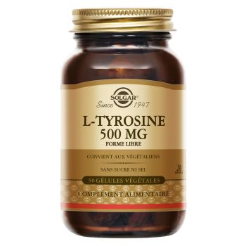L-Tyrosine 500mg Solgar - pot de 50 g&eacute;lules