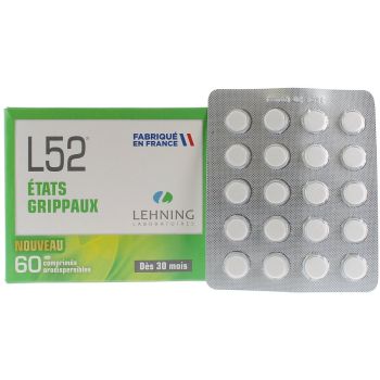 L52 &eacute;tat grippaux Lehning - 60 comprim&eacute;s orodispersibles