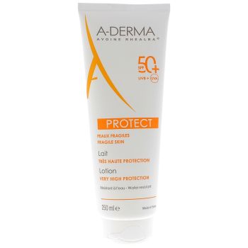 Lait Protect Tr&egrave;s Haute Protection SPF 50+ A-Derma - tube de 250 ml