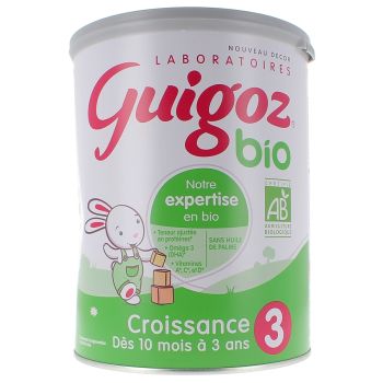 Lait de croissance 10 mois &agrave; 3 ans bio Guigoz - pot de 800 g