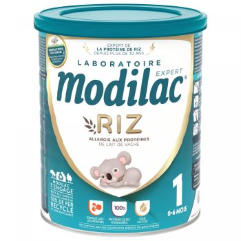 Lait de riz en poudre 1er &acirc;ge 0-6 mois Modilac Expert - pot de 800 g