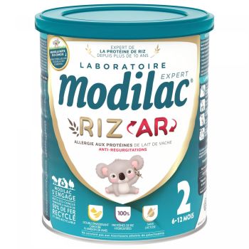 Lait de riz en poudre 2&egrave;me &acirc;ge 6-12 mois AR Modilac Expert - pot de 800 g