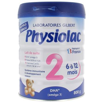 Lait en poudre 2&egrave;me &acirc;ge Physiolac - pot de 800g