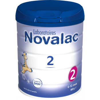 Lait en poudre Novalac 2&egrave;me &acirc;ge de 6 &agrave; 12 mois - pot de 800 g
