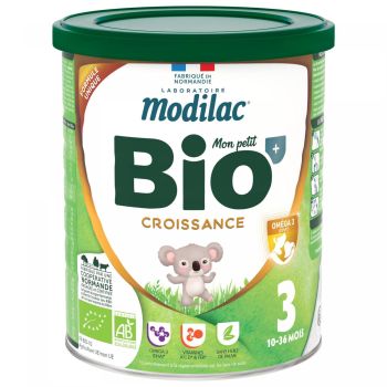 Lait en poudre Mon petit bio croissance 3&egrave;me &acirc;ge 10-36 mois Modilac - pot de 800g