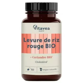 Levure de riz rouge bio + coriandre bio Vitavea - bo&icirc;te de 30 g&eacute;lules