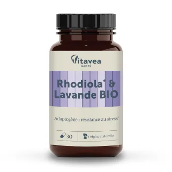 Rhodiola et Lavande bio r&eacute;sistance au stress Vitavea - pot de 30 g&eacute;lules