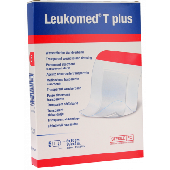 Leukomed T plus pansements st&eacute;riles transparents Bsn m&eacute;dical - boite de 5 pansements de 8x10cm