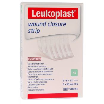 Leukosan Strip sutures cutan&eacute;es adh&eacute;sives BSN M&eacute;dical - 12 strips de 6 x 38 mm