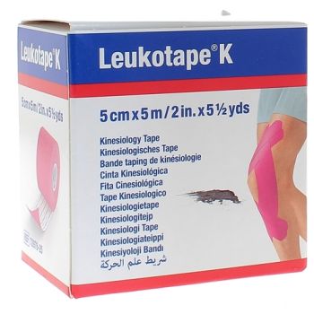 Leukotape K bande adh&eacute;sive &eacute;lastique Rose BSN medical - bande de 5 cm x 5 m