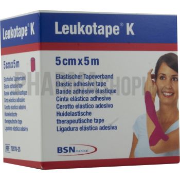 Leukotape K bande adh&eacute;sive &eacute;lastique bleu BSN medical - bande de 5 cm x 5 m