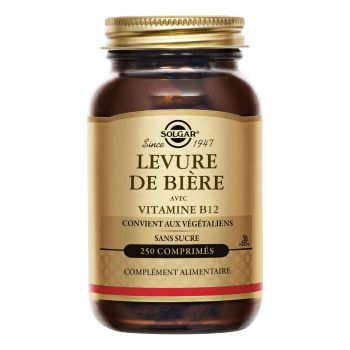 Levure de Bi&egrave;re avec Vitamine B12 Solgar - bo&icirc;te de 250 comprim&eacute;s