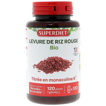 Levure de riz rouge bio Super Diet - 120 g&eacute;lules