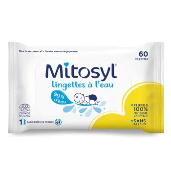 Lingettes &agrave; l'eau Mitosyl - 60 lingettes