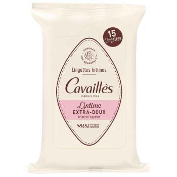 Lingettes intimes extra-douces Rog&eacute; Cavaill&egrave;s - bo&icirc;te de 15 lingettes