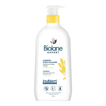 Liniment ol&eacute;o-calcaire &agrave; l'huile d'olive Biolane Expert - flacon-pompe de 450ml