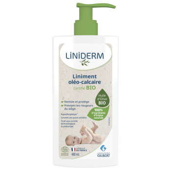 Liniderm Liniment ol&eacute;o-calcaire bio Gilbert - flacon-pompe de 480 ml