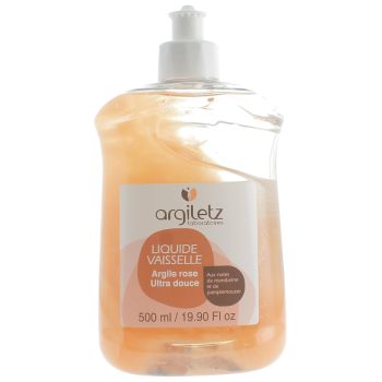 Liquide vaisselle &agrave; l'argile rose mandarine pamplemousse Argiletz - flacon de 500 ml