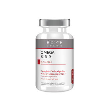 Longevity Omega 3-6-9 Biocyte - bo&icirc;te de 60 capsules micro-encapsul&eacute;s