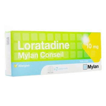 Loratadine 10 mg allergies Mylan - 7 comprim&eacute;s