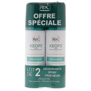 Keops D&eacute;odorant spray fra&icirc;cheur Roc - lot de 2x100 ml
