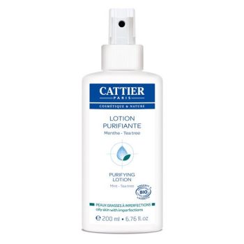Lotion purifiante, peaux grasses &agrave; imperfections bio Cattier - spray de 200 ml