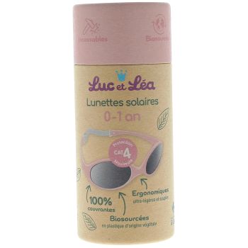 Lunettes solaires biosourc&eacute;es cat&eacute;gorie 4 0-1 an rose poudr&eacute; Luc et L&eacute;a - 1 paire de lunettes