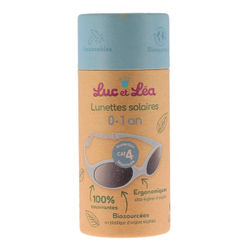 Lunettes solaires biosourc&eacute;es cat&eacute;gorie 4 0-1 an bleu drag&eacute;e Luc et L&eacute;a - 1 paire de lunettes