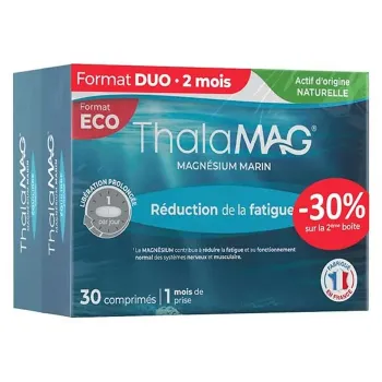 Magn&eacute;sium marin r&eacute;duction de la fatigue Thalamag - lot de 2 bo&icirc;tes de 30 comprim&eacute;s