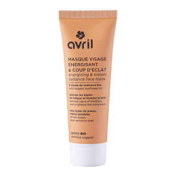 Masque visage &eacute;nergisant coup d'&eacute;clat bio Avril - tube de 50 ml