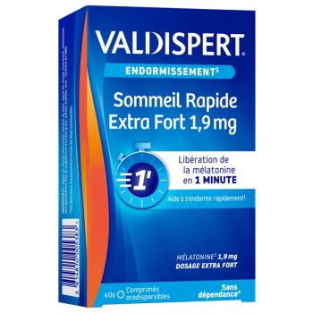 Sommeil rapide extra fort 1,9 mg Valdispert - bo&icirc;te de 40 comprim&eacute;s orodispersibles