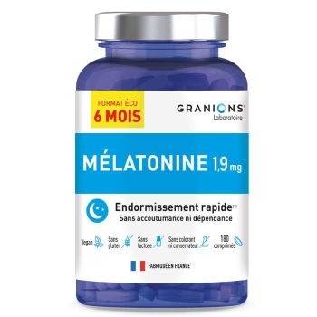 M&eacute;latonine 1,9mg endormissement rapide Granions - pot de 180 comprim&eacute;s