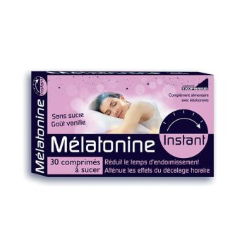 M&eacute;latonine instant go&ucirc;t vanille Exopharm - boite de 30 comprim&eacute;s &agrave; sucer